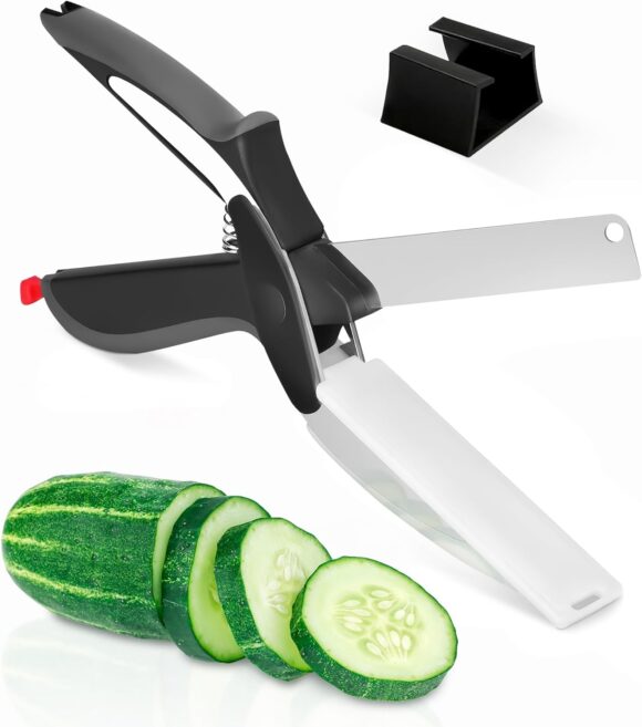 Kitchen Scissors for Food – 2-in-1 Cutting
